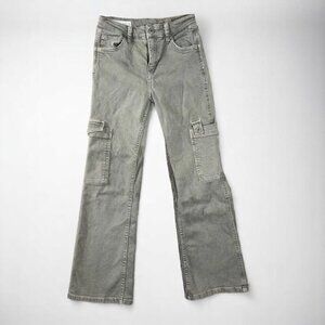 Zara Kids Sage Cargo Pants, Size 11-12 Years, Green, Made in Turkey